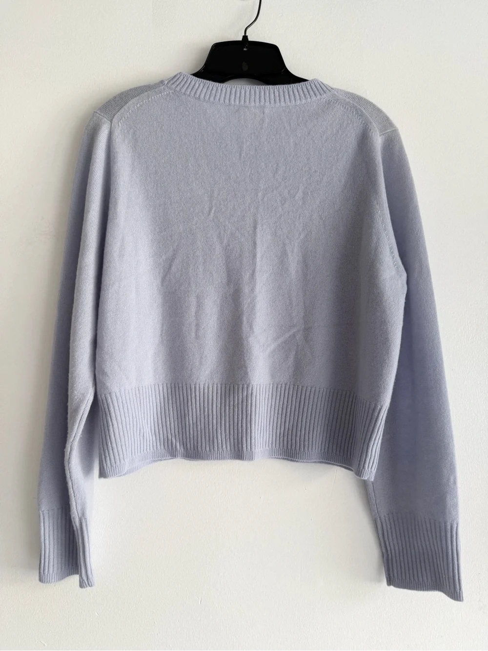 J.Crew 100% Cashmere shrunken Crewneck Sweater Light Blue Large 8702
